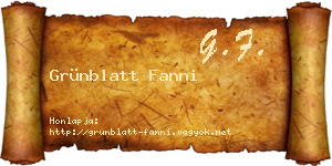 Grünblatt Fanni névjegykártya