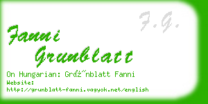fanni grunblatt business card